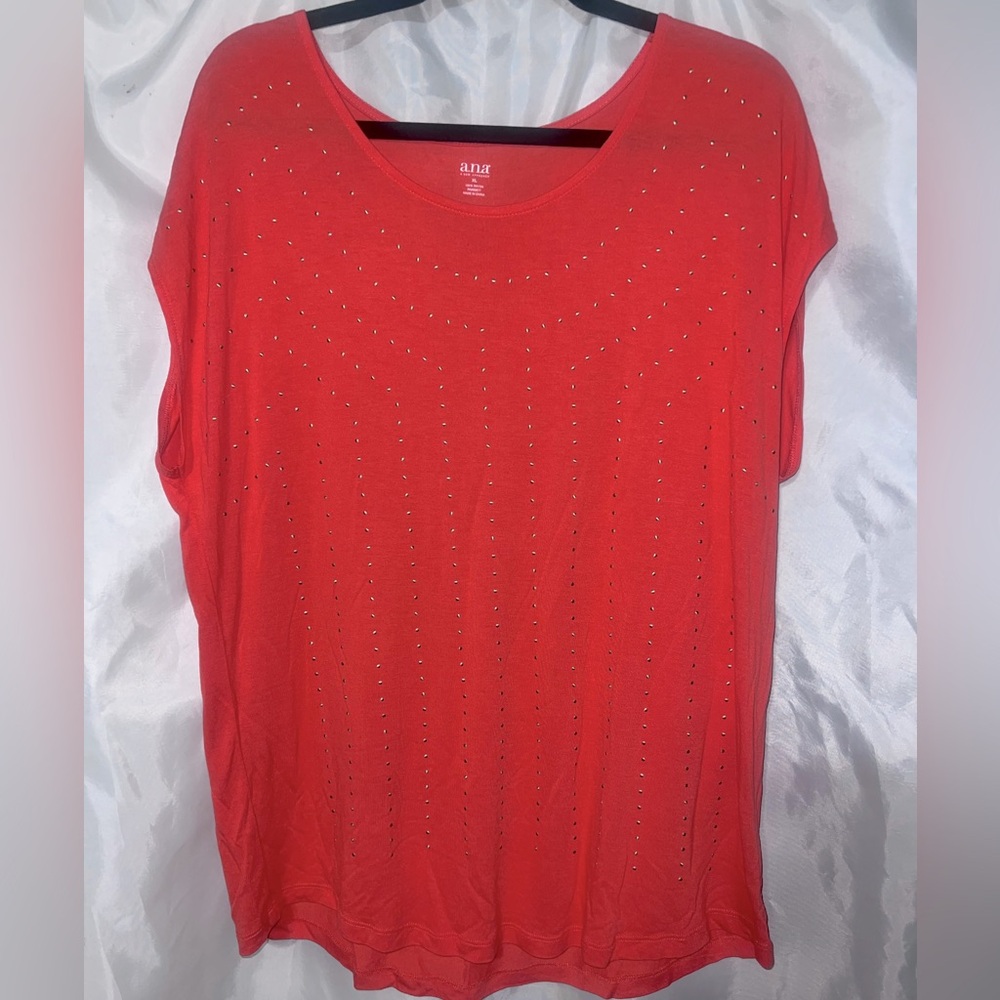 A.N.A Coral Gold Studded Soft Top Size XL